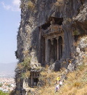 Fethiye LycianTombs built into the rock face