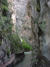 Saklikent Gorge spectaclar gorge split in two by an earthquake